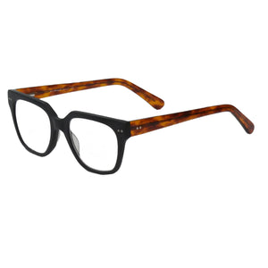 3/4 view of Shakespeare reading glasses, black and tortoise. Available at ReadingGlasses.CO.