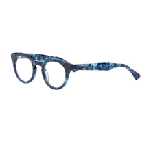 Load image into Gallery viewer, Elevated view of Dark Blue Multicolor readers by AJ Morgan . Buy them at ReadingGlasses.CO/