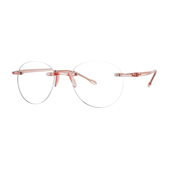 Three quarter view view of Scojo Round Gels readers in Blue pink by Scojo. Photographed on a white background. Style 621. Buy them at ReadingGlasses.CO-.jpg