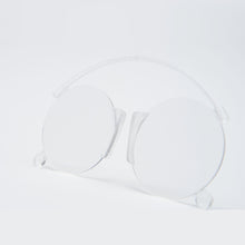 Load image into Gallery viewer, 3/4 view of lightweight flexible clear pince nez reading glasses