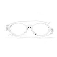 Load image into Gallery viewer, Flat front View of Model 504 Reading Glasses by Nannini of Italy, Crystal