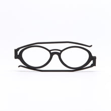 Load image into Gallery viewer, Flat / folded  View of Model 504 Reading Glasses by Nannini of Italy, Matte Black