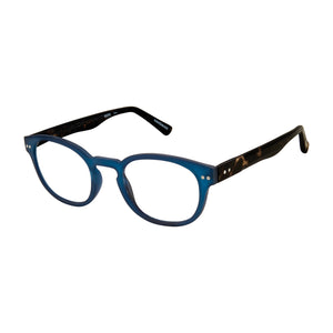 *Courier Optical Blue Light Reading Glasses with Case by Scojo®; Harbor Blue