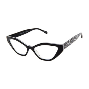View at an angle of black and zebra Maiden Lane Optical Reading Glasses by Scojo® available at ReadingGlasses.CO/