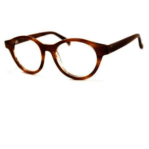 Bedrocan Ophthalmic-grade Reading Glasses with Case, brown stripe; by VisAcuity - ReadingGlasses.CO/