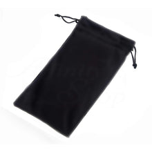 Load image into Gallery viewer, Black microfiber case with drawstrings to hold reading glasses.