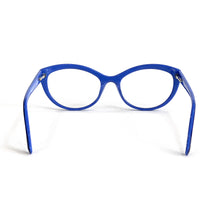 Load image into Gallery viewer, Rear View Blue Kiss Triacetate Ophthalmic-grade Reading Glasses -- 2-tone blue; by VisAcuity - ReadingGlasses.CO/