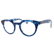 Load image into Gallery viewer, 3/4view of Dark Blue Multicolor readers by AJ Morgan . Buy them at ReadingGlasses.CO/