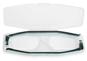 SPECIAL PRICE: Nannini Compact 1 Italian Made Folding Reading Glasses with Case; Grey  [+1.00]