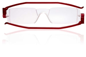 Nannini Compact 1 Italian Made Folding Reading Glasses with Case; Red [+1.00 diopter]