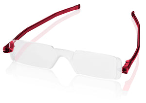 Nannini Compact 1 Italian Made Folding Reading Glasses with Case; Red [+1.00 diopter]