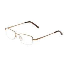 Load image into Gallery viewer, Elevated view of gold semi-rimless Lyndon reading glasses. Buy at ReadingGlasses.CO/
