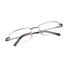 Load image into Gallery viewer, Folded view of silver rimless Mr. Wilson Reading Glasses. Available from ReadingGlasses.CO/