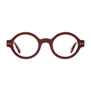 Front view bleeker st ruby tortoise reading glasses by scojo style no 130.  Buy them at ReadingGlasses.CO  
