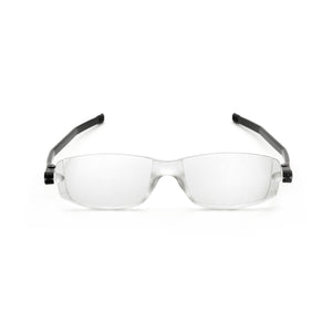Front view Nannini Compact 2 fold Readers in Black readers by Nannini Eyewear.  Find them at ReadingGlasses.CO 