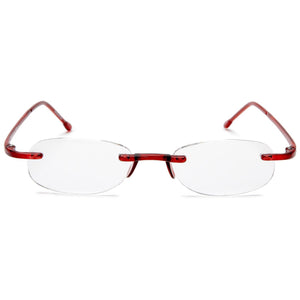 Front view of Flame Red Classic Gels reading glasses by Scojo 712 from ReadingGlasses.CO