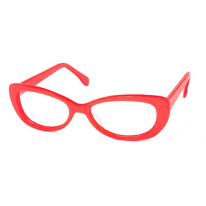 3/4view of coral hip cat optical reading glasses by Aj Morgan. Buy at Reading Glasses.CO  