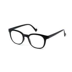3/4 view of black POP reading glasses by Nannini Italy. Available at ReadingGlasses.CO/