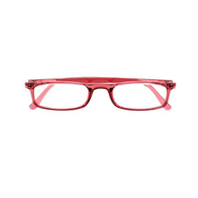 Load image into Gallery viewer, Folded Quick 7.9 dark pink translucent red reading glasses by Nannini, Italy -- Straight-on view