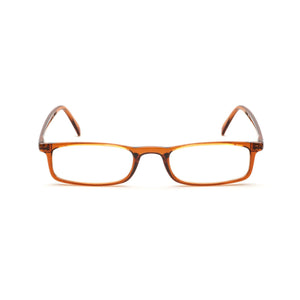 Quick 7.9 water orange reading glasses by Nannini, Italy -- Head-on view 