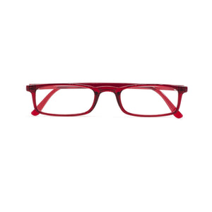 Quick 7.9 red reading glasses by Nannini, Italy -- front folded view 