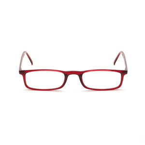 Quick 7.9 red reading glasses by Nannini, Italy -- Straight-on and open view 