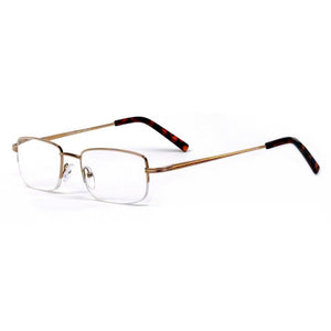 Lyndon Semi-rimless Gold-tone Reading Glasses with Case by VisAcuity - ReadingGlasses.CO/