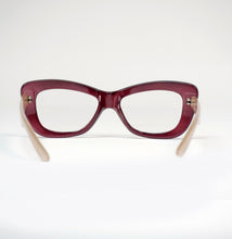 Load image into Gallery viewer, Rear View Pretty Woman Optical-quality Reading Glasses with case, Burgundy; from  ReadingGlasses.CO/