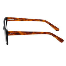 Load image into Gallery viewer, Side/temple view of Shakespeare reading glasses, black and tortoise. Available at ReadingGlasses.CO.