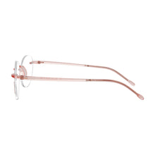 Load image into Gallery viewer, Temple view of Scojo Round Gels readers in Blue pink by Scojo. Photographed on a white background. Style 621. Buy them at ReadingGlasses.CO-.jpg