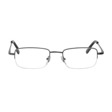 Load image into Gallery viewer, Straight-on front view of silver rimless Mr. Wilson Reading Glasses. Available from ReadingGlasses.CO/