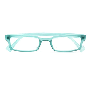 Temples folded View of Maiden Lane Reading Glasses by Nannini of Italy, Green Water