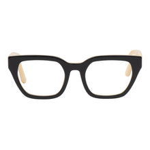 Load image into Gallery viewer, Straight-on Front view of Moon Rocks Optical Reading Glasses with case in black/creme; by Aj Morgan. Available from ReadingGlasses.CO/