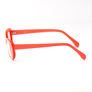 Side view of coral hip cat optical reading glasses by Aj Morgan. Buy at Reading Glasses.CO  