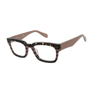 Angled view of Benson Brown Beige Tortoise reading glasses by Scojo style 2622 buy them at Reading glasses.CO