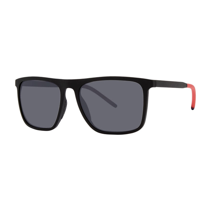 3/4 view, Cannon Optical Sunglasses, Black + Red