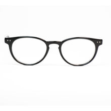 Load image into Gallery viewer, Front straight-on view of black Watergate retro reading glasses by ReadingGlasses.CO/
