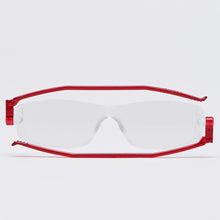 Load image into Gallery viewer, Flattened view of Nannini Compact 2 folding Readers in Red by Nannini Eyewear. Buy them at ReadingGlasses.CO/