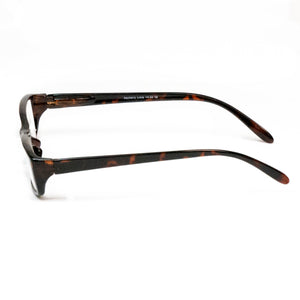 side temple view of Dobie Tortoise Reading Glasses with Case by Scojo New York