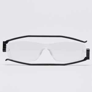 Folded view Nannini Compact 2 fold Readers in Black readers by Nannini Eyewear.  Find them at ReadingGlasses.CO 